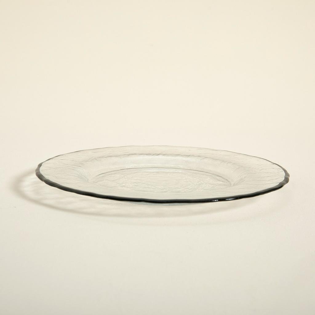  Ice Pasta Tabağı Siyah Rim 22 cm Transparan/Siyah
