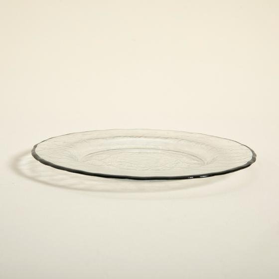  Ice Pasta Tabağı Siyah Rim 22 cm Transparan/Siyah